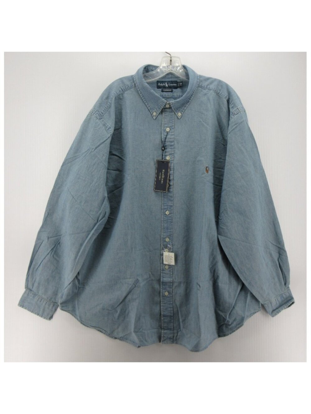Ralph Lauren Shirt 2XB Big Chambray Button Down Classic Fit Flesh Pony